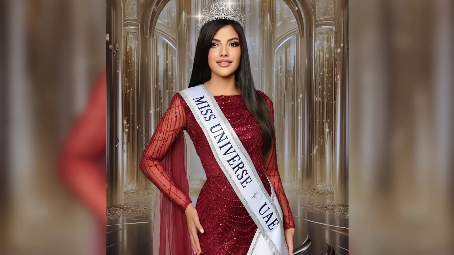 مريم محمد: أول إماراتية تحمل علم الإمارات على مسرح ملكة جمال الكون 2025